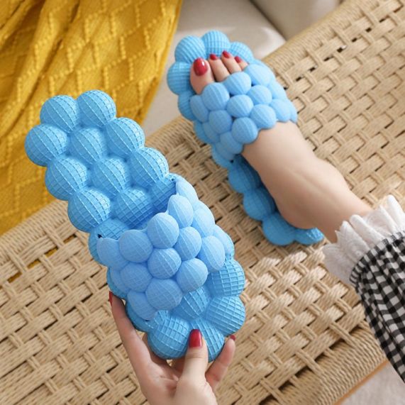 Foot relaxation Foot spa slippers Foot massage footwear Litchi pattern slippers Comfortable home footwear Relaxation shoes Bubble massage footwear