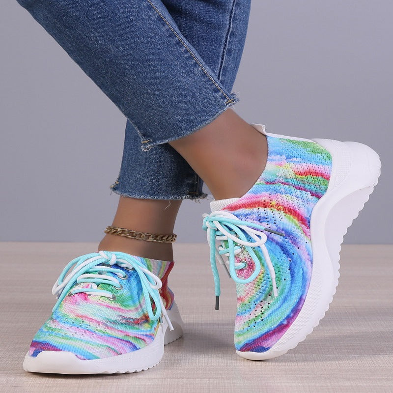 Fashionable and Personalized Mesh Casual Sports Shoes, mutti colors shoes, arc en ciel, 