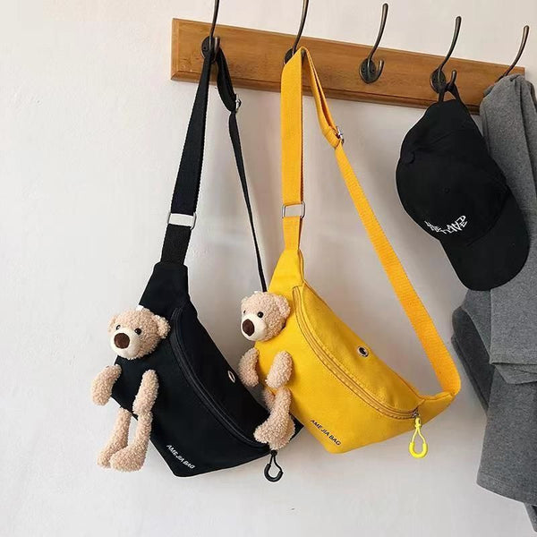 king stone brothers and co, canvas bag for kids, boys and girls bag, teddy bear design bag, versatile kids bag, kids school bag,