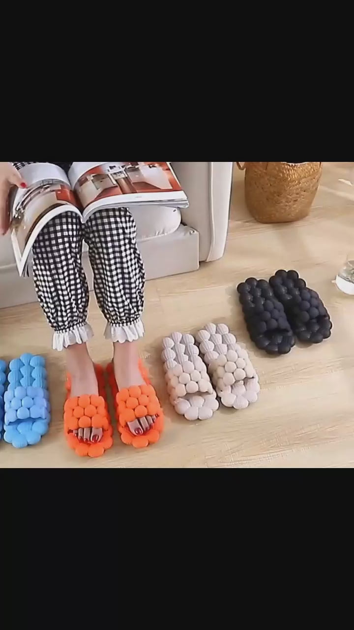 Foot relaxation Foot spa slippers Foot massage footwear Litchi pattern slippers Comfortable home footwear Relaxation shoes Bubble massage footwear